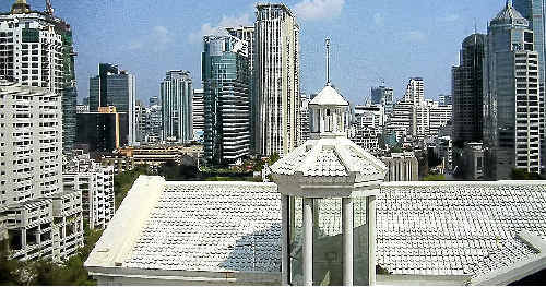 CITY SKYLINE: Scenic Bangkok from the 15th floor of the Executive Club at the Cape House Serviced Apartments in Ploenchit Road. CITY SKYLINE: Scenic Bangkok from the 15th floor of the Executive Club at the Cape House Serviced Apartments in Ploenchit Road.